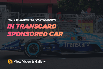 Helio Castroneves Finishes Strong in Transcard - Sponsored Car